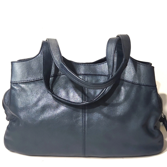 Coach Lexi Leather Gray Blue Metallic Large Carryall Shoulder Bag Purse F18829 - Picture 13 of 14